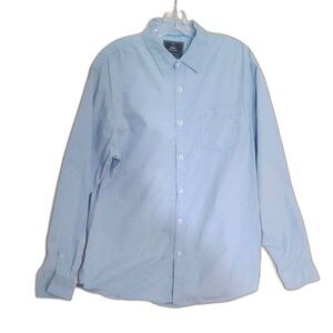MBX Premium Goods Men's Blue Button Up Long Sleeve w/Tiny Print Casual X-Large